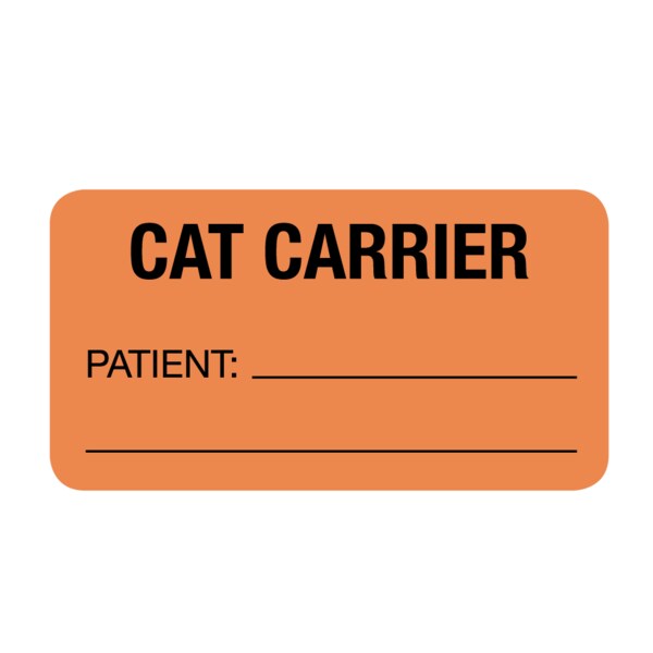 Nevs Label, Cat Carrier 7/8" x 1-5/8" Flr Orange w/Black VW-0018 - main